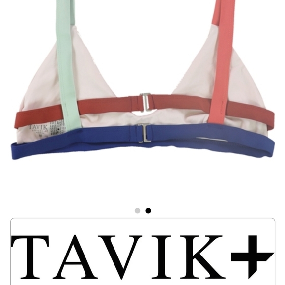 TAVIK+ BIKINI TOP SCOOP NECK COLOR BLOCKS SIZE LARGE - Picture 12 of 14